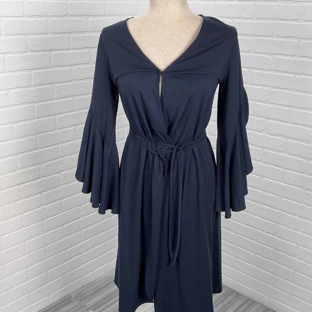 Banana Republic Dress Women XSmall Blue‎ Wrap Flare Lagenlook Stretch